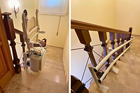 Arrivo in alto montascale a poltroncina