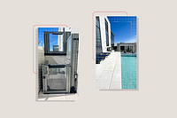 Mini ascensore in un roof top con piscina