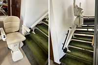 Montascale monoguida Freecurve con poltroncina Elegance