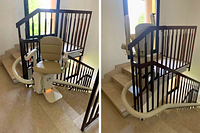 montascale monoguida freecurve con poltroncina elegance