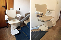 Montascale a poltroncina, partenza e arrivo