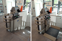 servoscala a piattaforma curvo